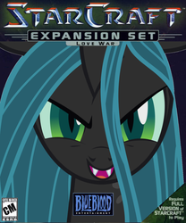 Size: 749x900 | Tagged: safe, artist:nickyv917, queen chrysalis, g4, expansion pack, female, parody, solo, starcraft