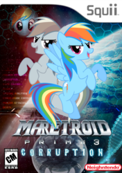 Size: 705x1000 | Tagged: safe, artist:nickyv917, rainbow dash, g4, box art, esrb, metroid, metroid prime, metroid prime 3: corruption, nintendo, parody, t rating, wii