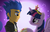 Size: 697x449 | Tagged: safe, artist:benkomilk, edit, flash sentry, twilight sparkle, alicorn, human, pony, equestria girls, g4, blushing, element of magic, eye contact, female, grin, human fetish, human flash sentry x pony twilight, interspecies, male, mare, moon, night, ship:flashlight, shipping, smiling, spread wings, straight, twilight sparkle (alicorn)