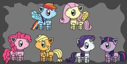 Size: 2332x1172 | Tagged: safe, artist:pokemonlpsfan, applejack, fluttershy, pinkie pie, rainbow dash, rarity, twilight sparkle, robot, g4, mane six