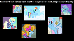 Size: 1792x992 | Tagged: safe, edit, bloo, eclair créme, jangles, linky, noi, pinkie pie, princess celestia, rainbow dash, screw loose, shoeshine, turf, twinkleshine, earth pony, pegasus, pony, unicorn, a friend in deed, fall weather friends, g4, putting your hoof down, read it and weep, season 1, season 2, the best night ever, background pony, black background, female, filly, headcanon, linky dee, mare, offscreen character, screwy, simple background, text, theme song, theory, white text