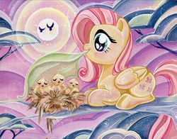 Size: 1018x800 | Tagged: safe, artist:sararichard, fluttershy, g4, female, solo, traditional art