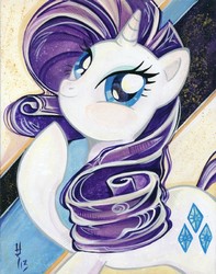 Size: 629x800 | Tagged: safe, artist:sararichard, rarity, g4, female, solo, traditional art