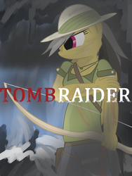 Size: 1500x2000 | Tagged: safe, artist:avengedplatypus, daring do, anthro, g4, crossover, female, solo, tomb raider