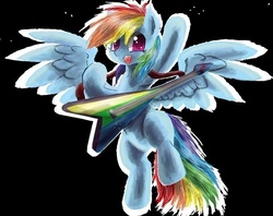 Size: 640x507 | Tagged: safe, artist:owlvortex, rainbow dash, g4, female, guitar, solo