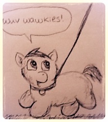 Size: 260x294 | Tagged: artist needed, safe, fluffy pony, fluffy pony original art, leash, palindrome get, solo, walking