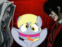 Size: 1024x768 | Tagged: safe, derpy hooves, pegasus, pony, g4, alucard, female, hellsing, mare, sir integra, vector