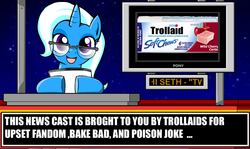 Size: 1004x600 | Tagged: safe, trixie, minty fresh adventure, g4, exploitable meme, female, glasses, mare, meme, news meme, night, platformer