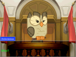 Size: 800x600 | Tagged: safe, owlowiscious, g4, ace attorney, courtroom, male, solo, text, witness