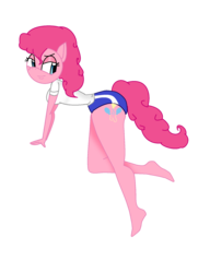 Size: 1441x1881 | Tagged: safe, artist:odiz, pinkie pie, earth pony, anthro, g4, clothes, female, gym uniform, schoolgirl, solo