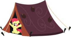 Size: 1024x537 | Tagged: safe, artist:iamadinosaurrarrr, apple bloom, g4, female, simple background, solo, tent, transparent background, vector