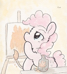 Size: 732x802 | Tagged: safe, artist:slightlyshade, pinkie pie, g4, female, painting, solo, traditional art