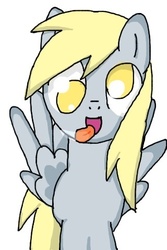Size: 320x480 | Tagged: artist needed, safe, derpy hooves, pegasus, pony, g4, female, mare, solo, tongue out