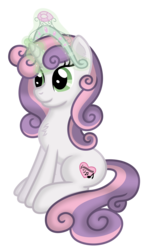 Size: 3600x6000 | Tagged: safe, artist:dewlshock, sweetie belle, g4, chest fluff, female, fluffy, magic, older, simple background, sitting, smiling, solo, telekinesis, tiara, transparent background, vector