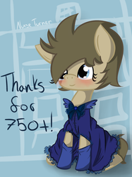 Size: 1280x1707 | Tagged: safe, artist:lilliesinthegarden, doctor whooves, time turner, g4, blushing, clothes, crossdressing, cute, dress, followers, male, milestone, nurse turner, solo, trap
