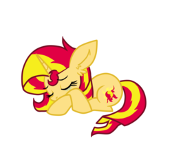 Size: 800x700 | Tagged: dead source, safe, artist:the-crystal-rarity, sunset shimmer, pony, unicorn, g4, crying, female, lying down, sad, simple background, solo, transparent background