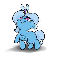 Size: 1068x1052 | Tagged: safe, artist:wizardski, trixie, parasprite, pony, unicorn, g4, cute, female, mare, solo