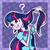 Size: 1367x1367 | Tagged: safe, artist:ehherinn, twilight sparkle, equestria girls, g4, my little pony equestria girls, crossover, disney, disney style, female, fork, parody, question mark, solo, style emulation, the little mermaid