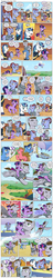 Size: 1200x6230 | Tagged: safe, artist:muffinshire, night light, shining armor, smarty pants, twilight sparkle, twilight velvet, oc, oc:dizzy star, oc:savoir faire, oc:sergeant thunderhead, pegasus, pony, unicorn, comic:twilight's first day, g4, airship, clothes, comic, cute, didn't think this through, facehoof, flying, glasses, magic, muffinshire is trying to murder us, riding, scar, slice of life, twiabetes, uniform