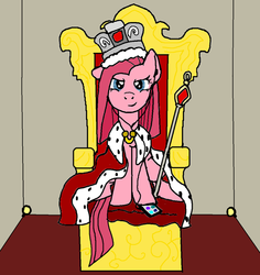 Size: 868x920 | Tagged: safe, artist:open2035, pinkie pie, g4, female, headphones, iphone, james moriarty, pinkamena diane pie, sherlock, solo, throne