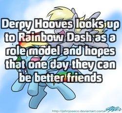 Size: 500x461 | Tagged: safe, derpy hooves, rainbow dash, pegasus, pony, g4, female, headcanon, mare