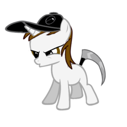 Size: 1080x1080 | Tagged: safe, artist:mibevan, oc, oc only, angry, colt, ev b, hat, male, solo