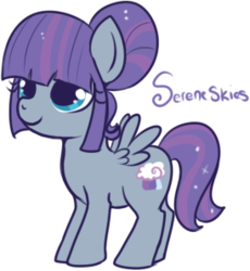 Size: 274x298 | Tagged: safe, artist:lulubell, oc, oc only, oc:serene skies, magical lesbian spawn, next generation, offspring, parent:princess luna, parent:twilight sparkle, parents:twiluna, simple background, solo, transparent background