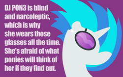 Size: 500x313 | Tagged: safe, dj pon-3, vinyl scratch, g4, female, headcanon, solo