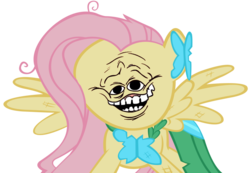 Size: 1000x690 | Tagged: safe, edit, fluttershy, g4, dat face, female, solo