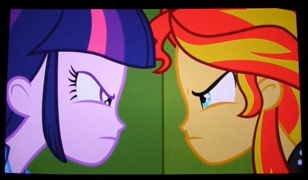 357219 - safe, screencap, sunset shimmer, twilight sparkle, equestria  girls, equestria girls (movie), stare - Derpibooru