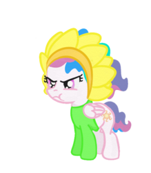 Size: 467x533 | Tagged: safe, artist:evetssteve, princess celestia, g4, cewestia, clothes, costume, female, filly, scrunchy face, simple background, solo, sunflower, transparent background