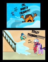 Size: 1280x1651 | Tagged: safe, artist:cartuneslover16, twilight sparkle, alicorn, pony, g4, bandage, benson, clothes, crossover, female, fish hooks, little miss, little miss calamity, male, mare, mr. bump, mr. men, mr. men little miss, necktie, regular show, shoes, the mr. men show, twilight sparkle (alicorn), water