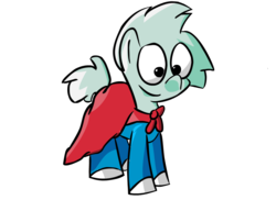 Size: 1146x833 | Tagged: safe, artist:olympic tea bagger, pony, cape, clothes, darkness, footed sleeper, humongous entertainment, no need to hide when it's dark outside, pajama man, pajama sam, pajamas, ponified, sam, solo, you are what you eat from your head to your feet
