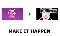 Size: 1337x796 | Tagged: safe, g4, exploitable meme, harry potter, harry potter (series), make it happen, meme, meta, my little pony logo, wizard people dear reader