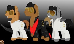 Size: 1000x600 | Tagged: safe, artist:chameron, castle tv show, javier esposito, kevin ryan, ponified, rick castle