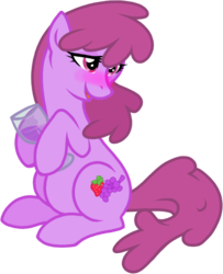 Size: 705x868 | Tagged: safe, artist:faythx, berry punch, berryshine, earth pony, pony, g4, blushing, drunk, female, glass, mare, simple background, solo, transparent background, wine