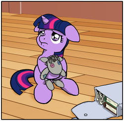 Size: 1662x1620 | Tagged: safe, artist:muffinshire, smarty pants, twilight sparkle, comic:twilight's first day, g4, book, cropped, cute, female, filly, floppy ears, frown, hnnng, muffinshire is trying to murder us, puppy dog eyes, sad, saddle bag, sitting, solo, twiabetes