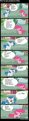 Size: 1133x4656 | Tagged: safe, artist:django, dj pon-3, pinkie pie, vinyl scratch, g4, comic, filly, yugioh abridged