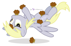 Size: 980x630 | Tagged: safe, artist:dm29, derpy hooves, pegasus, pony, g4, female, mare, muffin, serious face, simple background, solo, transparent background