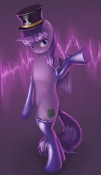 Size: 703x1216 | Tagged: safe, artist:icefairy64, oc, oc only, pony, bipedal, hat, solo, standing