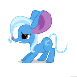 Size: 894x894 | Tagged: safe, artist:navitaserussirus, trixie, mouse, g4, female, mousified, simple background, solo, species swap, transparent background