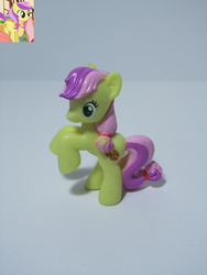 Size: 1200x1600 | Tagged: safe, screencap, lavender fritter, pony, g4, green isn't your color, apple family member, background pony, blind bag, comparison, figure, irl, photo, toy