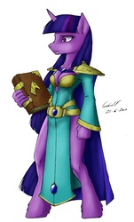 Size: 906x1500 | Tagged: safe, artist:gabbstuff, twilight sparkle, anthro, g4, female, mage, solo