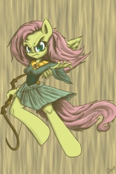 Size: 640x960 | Tagged: safe, artist:thealmightydove, fluttershy, anthro, g4, archer, fantasy, female, solo