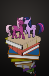 Size: 1473x2277 | Tagged: safe, artist:dreamingnoctis, cheerilee, twilight sparkle, g4, book, female, lesbian, ship:cheerilight, shipping