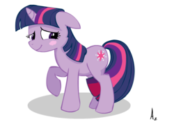 Size: 700x500 | Tagged: safe, artist:azzur3, twilight sparkle, g4, blushing, female, solo