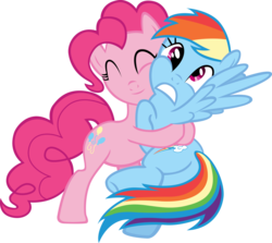 Size: 1280x1143 | Tagged: safe, artist:ligavima, pinkie pie, rainbow dash, g4, butt, female, hug, lesbian, plot, rainbutt dash, ship:pinkiedash, shipping, simple background, transparent background, vector