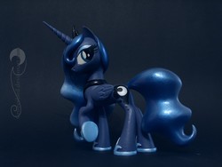 Size: 1440x1080 | Tagged: safe, artist:groovebird, princess luna, g4, female, figurine, looking back, sculpture, solo