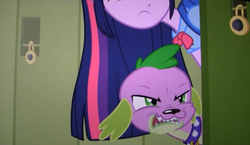 Size: 993x575 | Tagged: safe, spike, dog, equestria girls, g4, my little pony equestria girls, growling, spike the dog