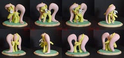 Size: 2982x1396 | Tagged: safe, artist:viistar, angel bunny, fluttershy, g4, butt, customized toy, plot, sculpture, turnaround